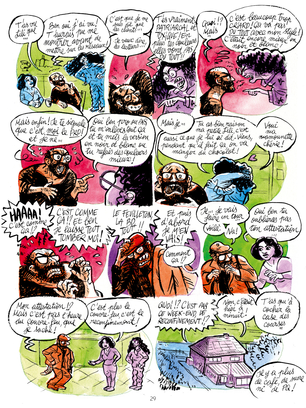 Feuilleton boutique bande dessinée 29(15)1 : Haut en couleurs © JB Meybeck (scenar dessin & coul) 2020 — Reproduction interdite